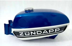 FIT FOR ZUNDAPP KS 50 CROSS 517-52 BLUE & CHROME STEEL PETROL TANK 1975 +CAP - Picture 1 of 5