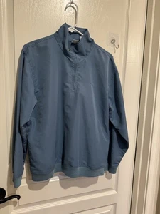 IZOD Windbreaker Women’s Jacket Size Medium Blue Lightweight Unlined Short Zip - Picture 1 of 5