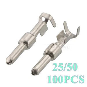 Automotive 2.8mm Electrical Wiring Crimp Male Circular Plug Pin Terminal Contact - Picture 1 of 2