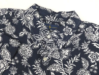 Ralph Lauren Shirt Mens 2XB Blue White Floral Short Sleeve Button Down Pony - Image 1 of 4