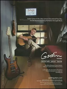 Godin Guitars & The John Lennon Educational Tour Bus anuncio 8x11 impresión de anuncio - Imagen 1 de 3
