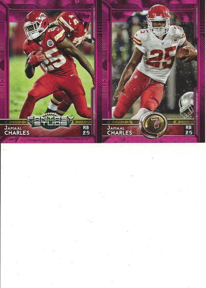 2015 Topps Pink #499 Jamaal Charles Topp 60 Kansas City Chiefs Card # 350 - Image 1 of 1