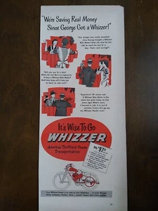 Anuncio impreso motor bicicleta Whizzer 1949 vintage. Posguerra Mundial. - Imagen 1 de 1