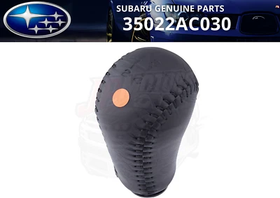 Perilla de cambio de cuero SUBARU genuina OEM GC8 Impreza WRX 5MT 35022AC030 nueva JAPÓN Foto 1 de 4