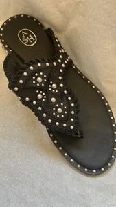 Sandalias sin cordones de cuero con tachuelas ASH talla diez (39) negras - Imagen 1 de 3