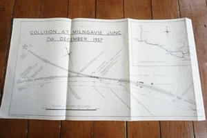Diagrama de mapa de vías ferroviarias de la región escocesa Milngavie Junction 1957 - Imagen 1 de 3