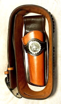 CINTURÓN BUSCADERO DE CUERO HUNTER CROCKETT & KELLY Y FUNDA DE ACCIÓN RÁPIDA 27-500 F3 Foto 1 de 4