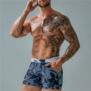 Men's With Adjustable Drawstring Printing Swimming Trunks Quick Dry Swimwear - Picture 1 of 23