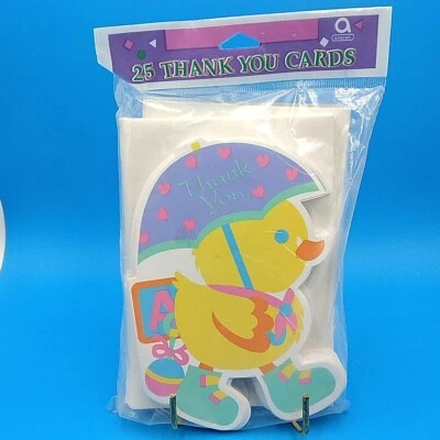 Thank You Cards Duck With Umbrella Pack of 25 with Envelopes Baby Shower  - Image 1 of 4