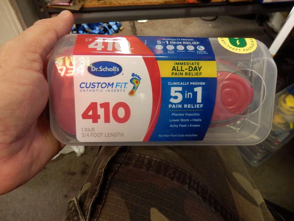 Inserciones ortopédicas Dr. Scholls CF410 ajuste personalizado 5 en 1 para aliviar el dolor 3/4 pies de longitud Foto 1 de 1