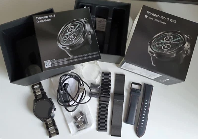 TicWatch Pro 3 Black Smartwatch GPS 47mm Adroid Wear MEGGA BUNDLE BOXED - Image 1 of 4