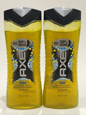 2x AXE Rise Uplifting Himalayan Minerals & Lime Extract Shower Gel 16 oz 473 ml - Image 1 of 2