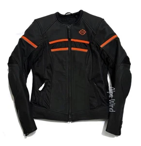 Harley Davidson Women’s Size-M Brawler Leather Riding Jacket Black 98007-21VW - Picture 1 of 9