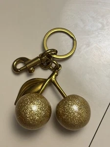 Cherry bag charm/ keychain Gold - Picture 1 of 2