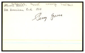 Perry Graves Signed Index Card 3x5 Autographed 1914 Illinois Champs D:1979 87341