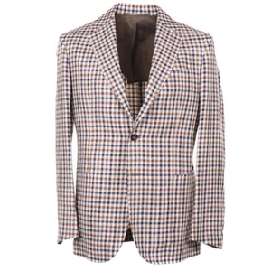 Stile Latino Napoli Trim-Fit Layered Check Linen-Wool Sport Coat 40R (Eu 50) NWT - Picture 1 of 10