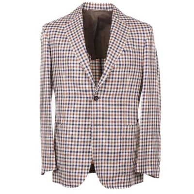 Stile Latino Napoli Trim-Fit Layered Check Linen-Wool Sport Coat 40R (Eu 50) NWT - Imagem 1 de 4