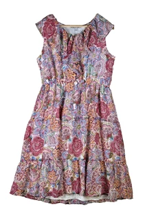 Marissa Olivia Damen Kleid Gr. M geblümt bunt ärmellos Stufen Rüschen - Bild 1 von 13