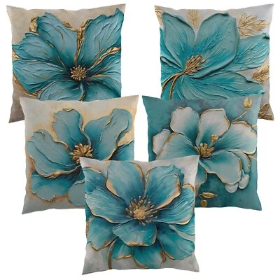 Flower Printed Cushion Cover Home Decorative Cushion Cover  code 5 - Image 1 of 4