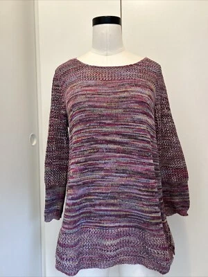 John Paul Richard Women’s Pretty Multicolored Lightweight Print Knit Sweater - Image 1 of 3