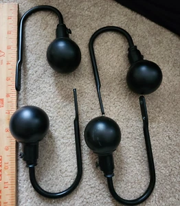 4 SCHWERMETALL/SCHWARZE VORHANG RAFFHALTER - 6" lang - (keine zusätzlichen Schrauben) WIE ABGEBILDET - Bild 1 von 5