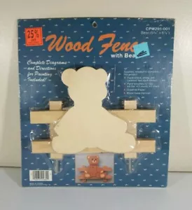 Kit Artigianato Legno Vintage Recinzione Legno Con Orso Dipingi Il Tuo Artigianato Legno - Foto 1 di 12