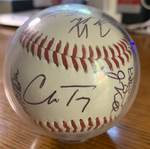New York-Penn League Official Ball Baseball Signed By 20 + Players Cover