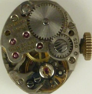 Universal Geneve 520 Mecánico - Movimiento Completo para Correr Vendido 4 Piezas/Reparación - Imagen 1 de 2