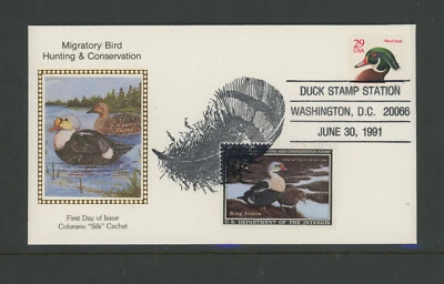FDC USA Scott # RW58 VF BOB Duck $15 Stamps 2 Colorano Cachet Covers DC NYC  - Image 1 of 4