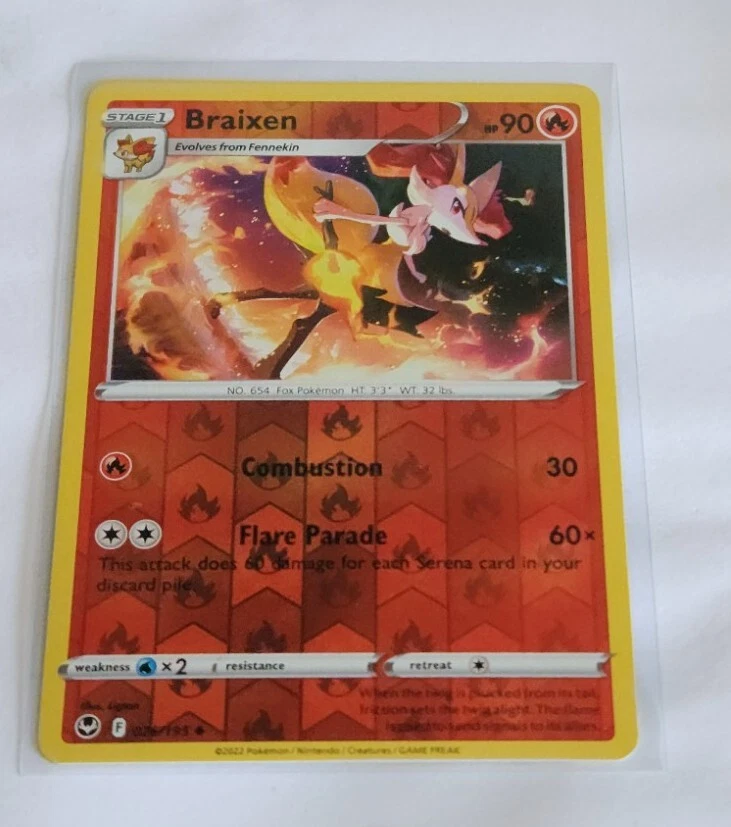 Pokémon TCG Braixen Silver Tempest 026/195 Reverse Holo Uncommon - Image 1 of 2