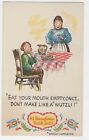 Unused Postcard Comic Pennsylvania Dutch Eat Your Mouth Empty Onct