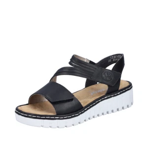 Rieker Damen Sandale Sandalen Sandalette Sandaletten Schuhe schwarz V1364 - Picture 1 of 11