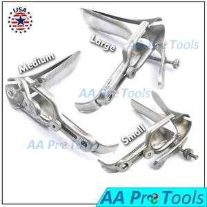 GRAVES SPECULUM VAGINALE dilatazione esame dilatatore medico 3 TAGLIE acciaio NUOVO - Foto 1 di 5