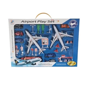 Airport Play Set 2 Planes and Cars Trucks Kids Toys Gift Birthday Present XMAS - Picture 1 of 1