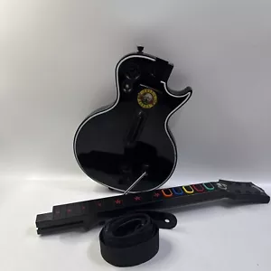 PS3 Guitar Hero Gibson Les Paul Playstation 3 Wireless Guitar Black/with Strap - Picture 1 of 5