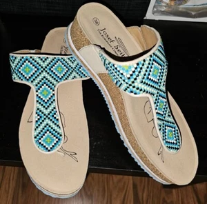 Sandalias de cuero para mujer Josef Seibel tanga corck talla 38 zapato cómodo - Imagen 1 de 6