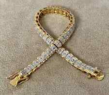 14K Yellow Gold Plated 7CT Round Cut Lab Created Diamond Women's Tennis Bracelet