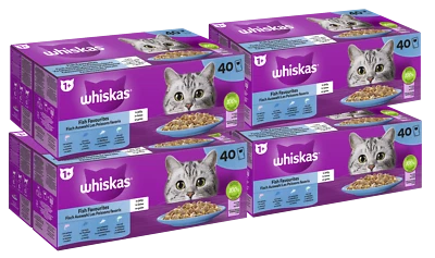 160x85g Whiskas Katzenfutter Nassfutter Fisch Auswahl in Gelee