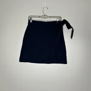 Falda envolvente sintética J Crew para mujer pajarita lateral azul marino J1630 talla 2 ¡NUEVA CON ETIQUETAS! Forrado - Imagen 1 de 8