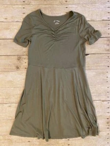Art Class Girls Olive Green Slub Dress Large 10/12 - Picture 1 of 5