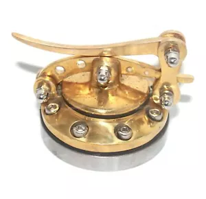 Custom Gas Fuel Tank Cap Lid Brass Cast For Harley Bobber Chopper Hot Rat Rod - Picture 1 of 6