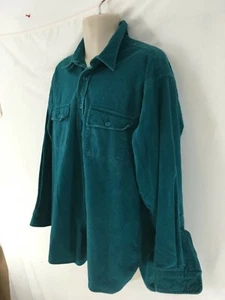 LL Bean Mens XL Hiking Camp Grunge Vtg USA Made Cotton Chamois Cloth Shirt - Picture 1 of 27