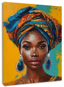Arte de pared abstracto negro para niñas africanas para baño sala dormitorio - Imagen 1 de 15