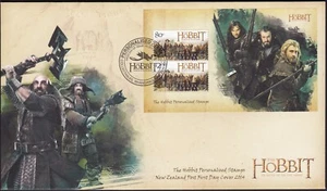 NEW ZEALAND 2014 The Hobbit: Personalised Stamps, M/S on FDC - Picture 1 of 1