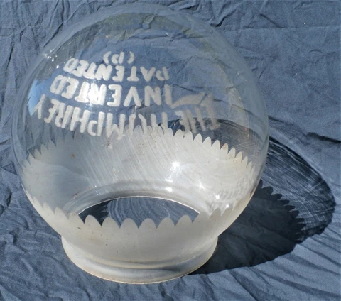 Authentic Original 1912 Humphrey Inverted Arc Gas Ceiling Lamp Globe Cover