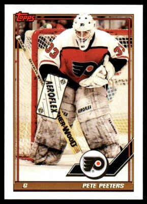 1991-92 Topps #29 Pete Peeters Philadelphia Flyers Hockey Card - Image 1 of 2