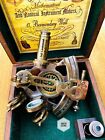 Vintage Nautical Antique Working  German Marine Brass Sextant With Wooden Box