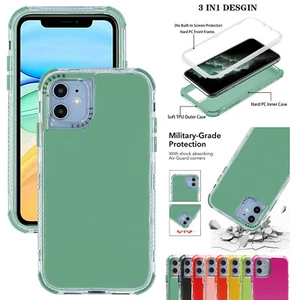 For iPhone 15 14 13 12 11 Pro Max XR XS 8 7 6 Shockproof Girly Candy Color Case - Picture 1 of 27