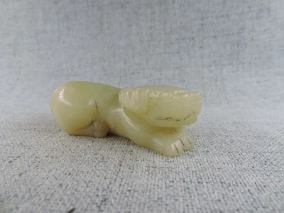 Антикварная китайская статуэтка крупного рогатого скота ручной работы из нефрита Hetian - Изображение 1 из 4