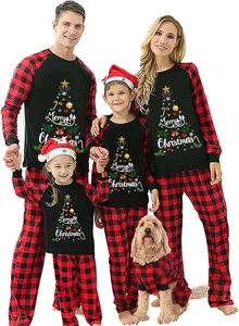 Pigiama Natalizio per Famiglia, Set Di Pigiami Coordinati Con Albero Di Natale p - Foto 1 di 12